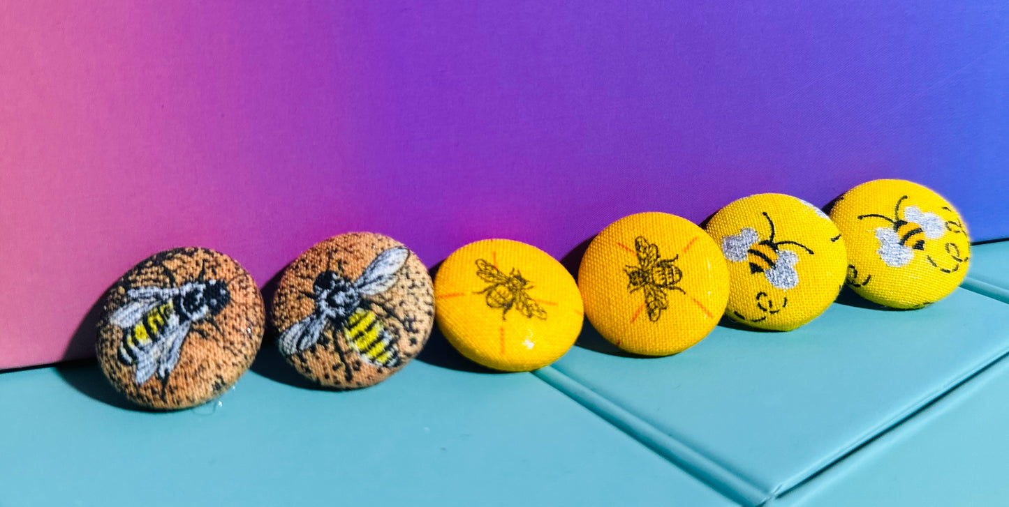 Textile Studs - Bee kind