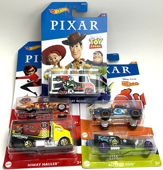 2020 Hot Wheels - Disney PIXAR (Walmart Exclusive) Complete Set 5 Of 5