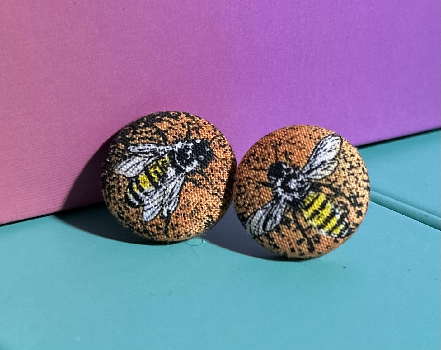 Textile Studs - Bee kind