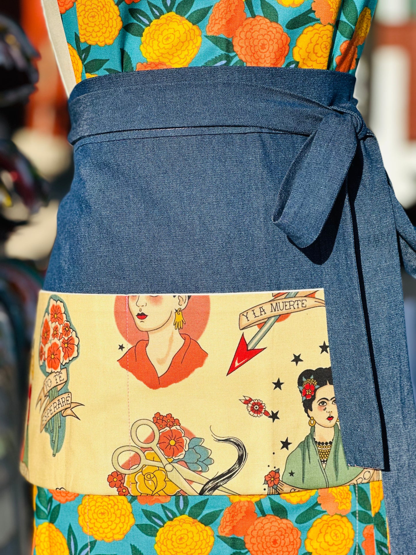 Waist Apron- Frida La Artista (Denim)