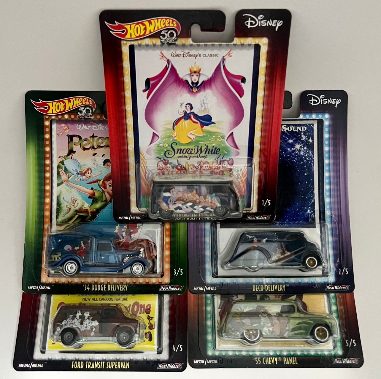 2018 Hot Wheels - DISNEY MOVIE CLASSICS - Pop Culture - Full Set of 5