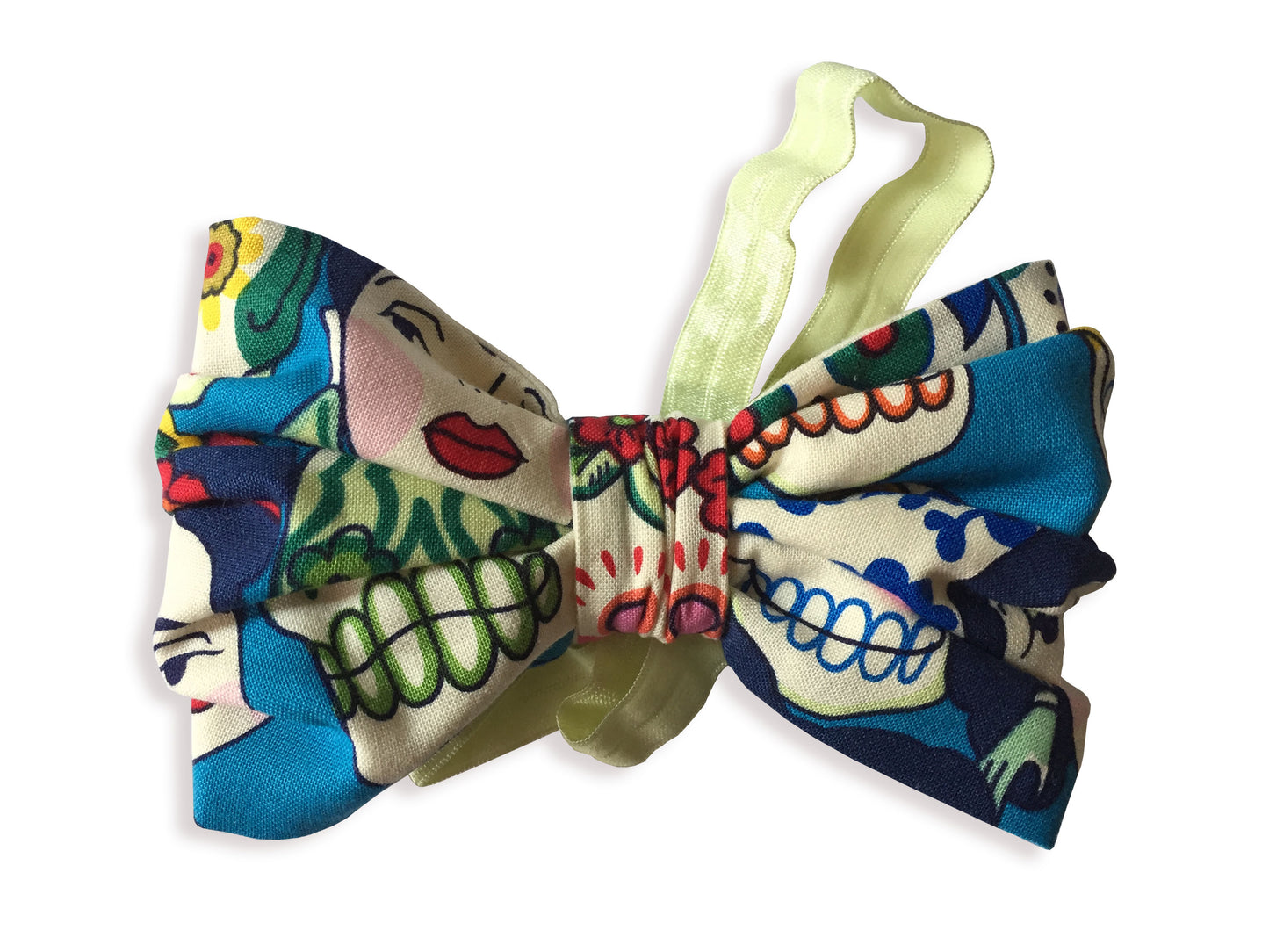 Headband - Baby Bow (Blue Frida w/yellow band)