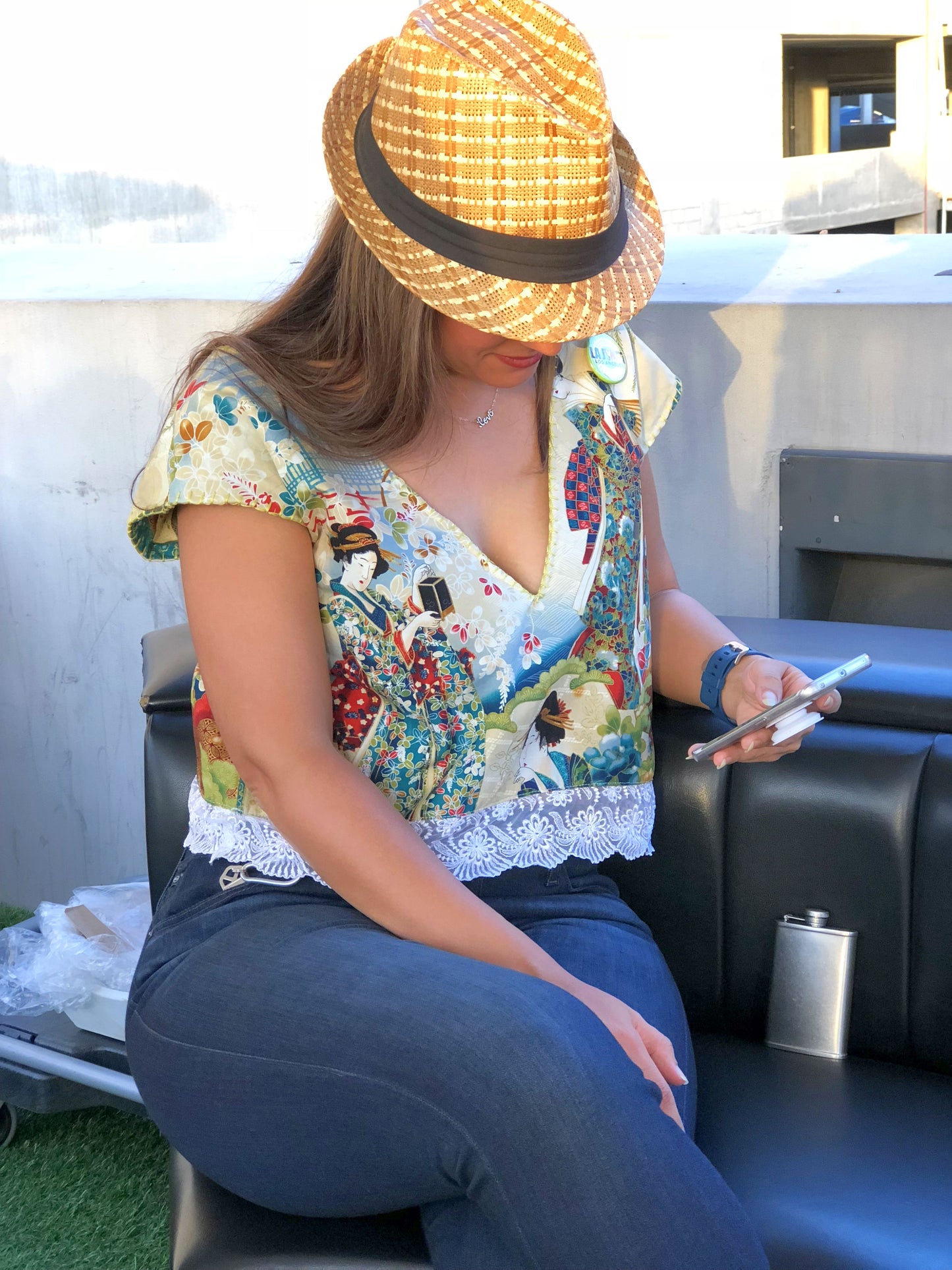 Crop Top - Japanese (on blue)