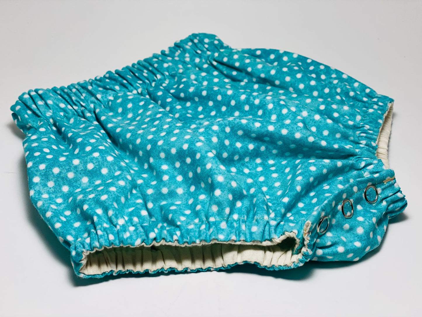 Bib & Bloomer Set - Blue Polkadot