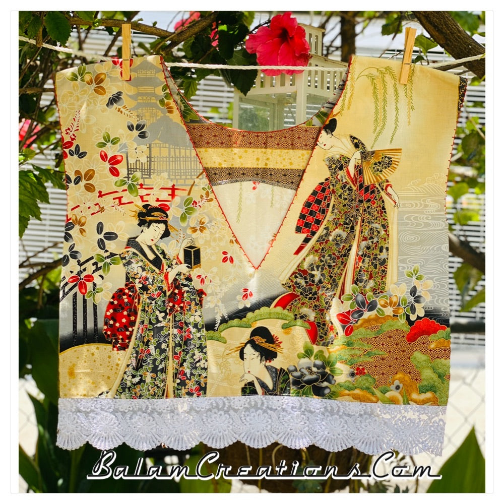 Crop Top - Japanese (on red)