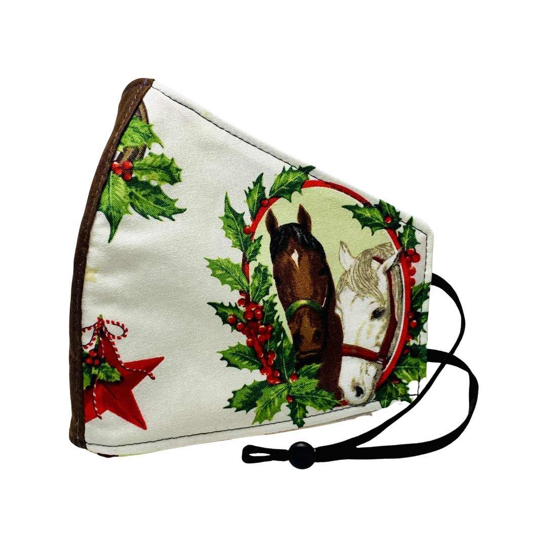 2Piece BC Face Mask - XMAS Horses