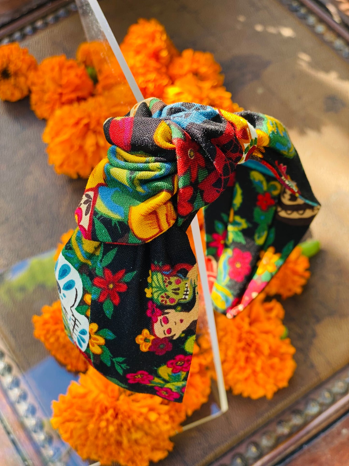 El Nudo Headband - Mexica Festivities (Black)