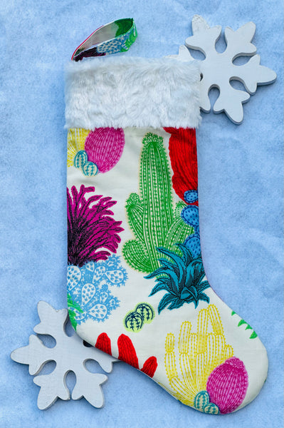 Christmas Stocking - Colorful Cactus