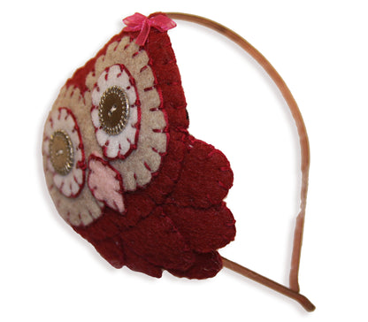 Headband - Owl (Maroon)