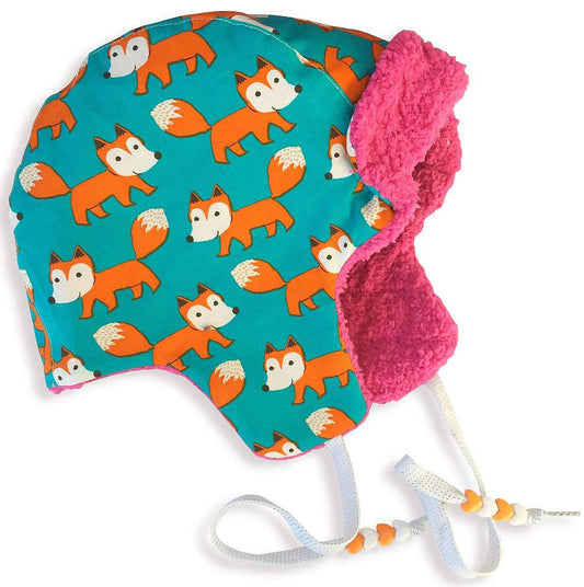 Bomber Hat w/Beads - Foxes