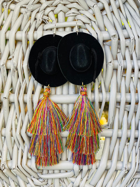 Earrings - Sombrero (Black)