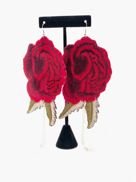 Earrings - Roses and Tassels