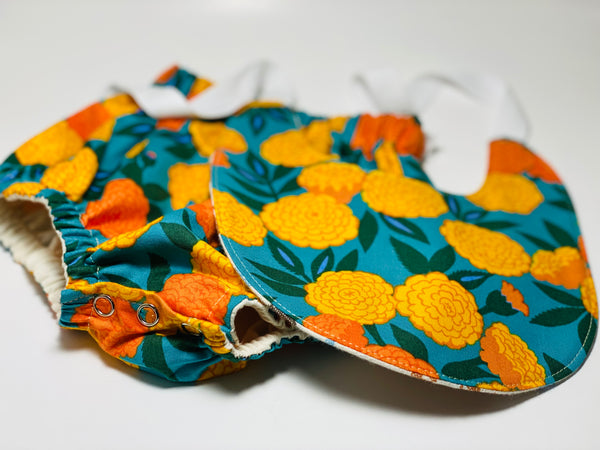 Bib & Bloomer Set - Marigolds