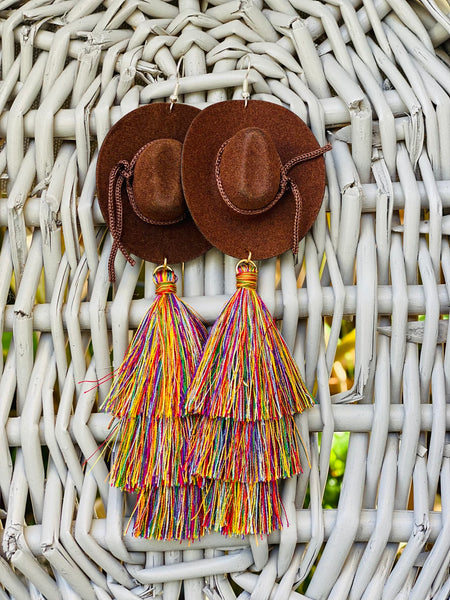 Earrings - Sombrero (Brown)