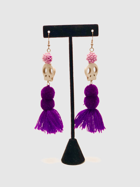 Earrings - Kalaka Tassels (Purple)